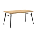 Eettafel van Hout met Zwarte Metalen Poten - Modern en Minimalistisch Design