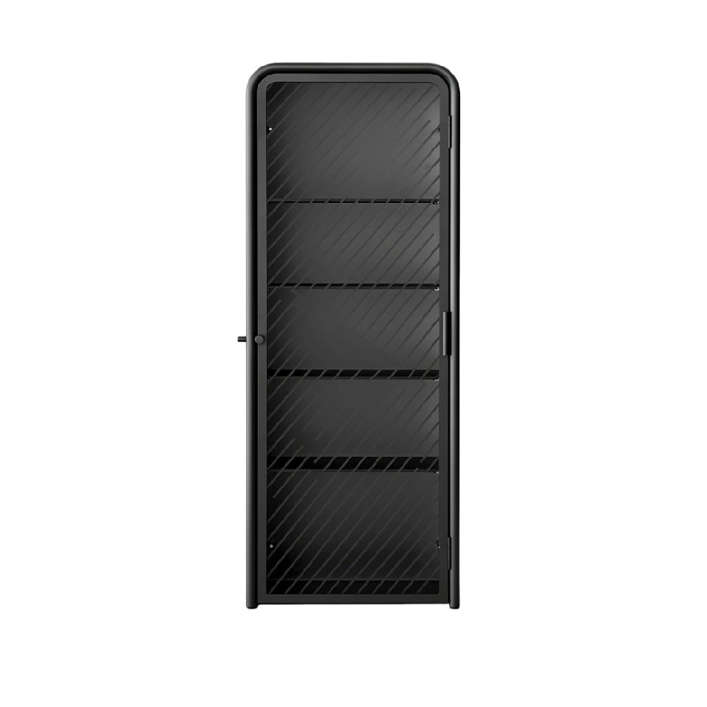 Technische Kast met Een Deur en Vijf Planken in Zwart
