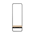 Technische titel: "Moderne Wandkapstok met Houten Plank en Minimalistisch Staalframe"